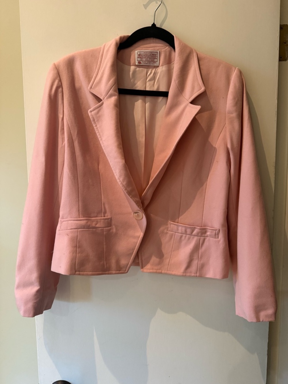 Gorgeous 100% Virgin Wool Pendleton Soft Pink Tailored Women's Blazer